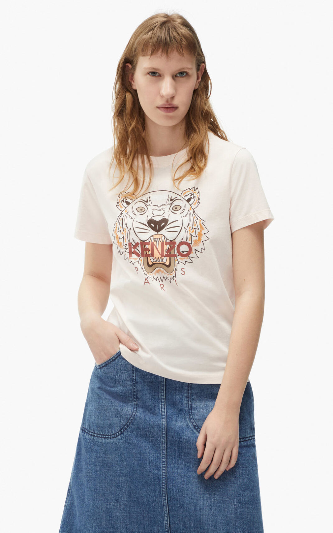 T Shirt Kenzo Tiger Femme Rose | NYQZ-46912